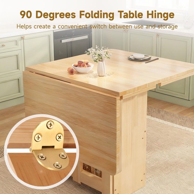4 PCS 90 Degrees Folding Table Hinges, Brass Hinges with