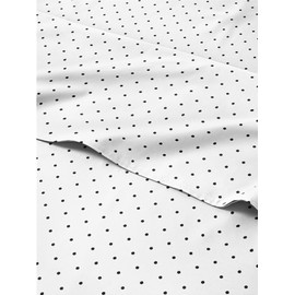 4 Piece Polka Dot Sheets for Cal King Size Bed – Luxury Flat Sheet 108 x 102, Fitted Sheet 72 x 84 and 2 Pillowcases 20 x 40 – Deep Pocket, Ultra-Soft, Black and White Sheets – Oeko-TEX Bed Sheet Set