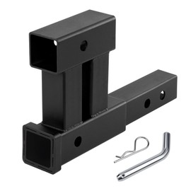 Taelakeni 4000lbs Dual Hitch Extension Receiver Double Trailer Hitch Extender Riser Adapter, 8-10 INCH Extension Length, Fits for 2" Trailer Receivers, Come with 5/8" Hitch pin, 6 Inch Rise or Drop