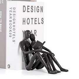 Ambipolar - Estantería romántica para Parejas de Lectura, sujetalibros de Hierro Fundido, decoración de habitación estética, decoración de computadora de Oficina, sujetalibros Decorativos para Libros