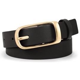 XZQTIVE Women's Leather Belt Fashion Ladies Belt with Gold Buckle