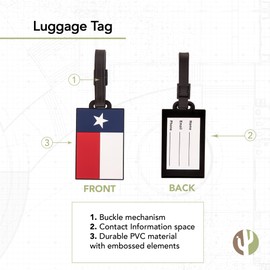 Desert Cactus State of Texas Flag Luggage Tag Bag (PVC Luggage Tag - Design A)