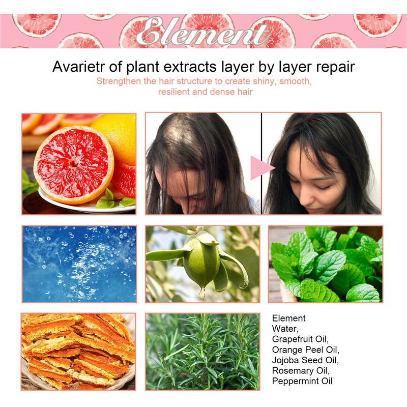 3pcs Grapefruit Thicker Hair Lotion Spray 100ml Smoothing Nourishing Hair