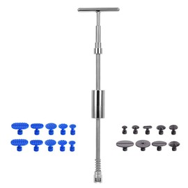 LadyRosian Paintless Dent Repair Kit Slide Hammer Dent Puller T-Bar Tool with 19pcs Puller Tabs for Car Body Hail Damage