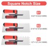 3 Pieces Tile Tools Stainless Steel Square Notched Trowel Set