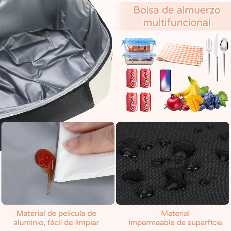 Bolsa de Almuerzo Gran Capacidad, Lonchera Para Mujer Hombre, Lonchera
