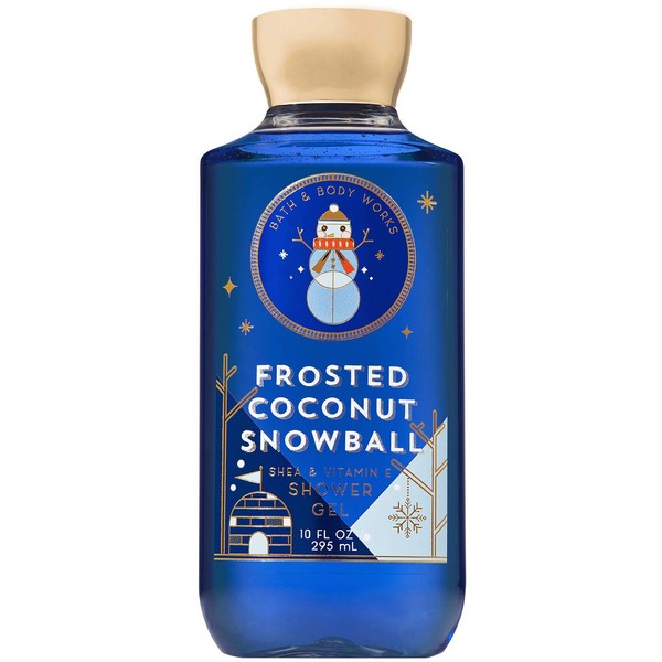 Bath and Body Works Frosted Coconut Snowball Shower Gel Wash 10 Ounce Full Size 2018 Version