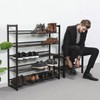 SONGMICS 5-Tier Metal Shoe Rack Adjustable to Flat or Slant