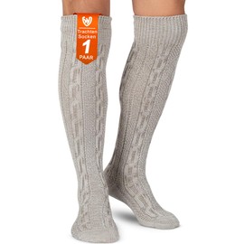 German Wear Traditional Bavarian Knee High Socks, Cable Knit Socks, 70 cm - 44-46