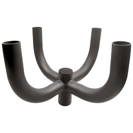 90 Degree Quad Bullhorn Tenon Adapter for 4 Light Fixtures with 2 3/8" Slip Fitter, Mounting Bracket LED Parking Lot Light, Outdoor Shoebox LED Street Pole Light, Dark Bronze