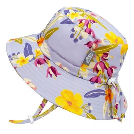 Jan & Jul Summer Infant Girls Swim Hats with Strap, Quick-Dry (S: 0-6 Months, Tropical Bloom)