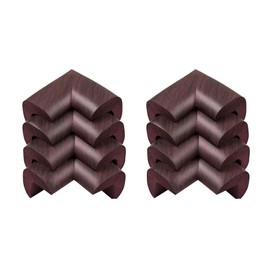 8-Pack Corner Protectors Baby Proof, Furniture Corner and Edge Safety Bumpers, Soft Rubber Foam Cushion Covers, Baby Child Proofing Pads, Table Corner Protectors (Dark Brown Wood Grain)
