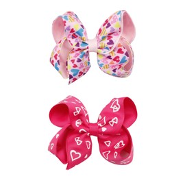 Valentine’s Day Hair Clips Hair Bow for Girls Hair Accessories TSFJ10 (4'' Bow Colorful)