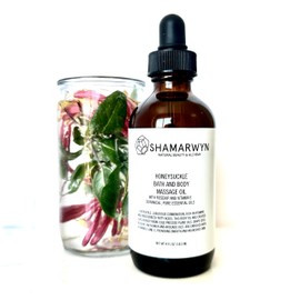 Shamarwyn Honeysuckle Bath Body & Massage Oil Moisturizer Natural Organic Rose Hip & Vitamin E for Silky Skin 4oz