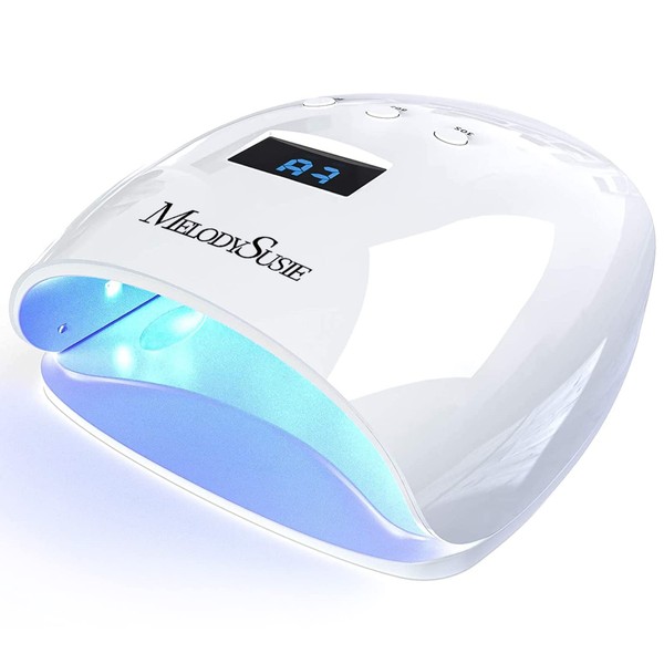 Melodysusie UV LED Nail Lamp True 54W Professional Dryer for Gel Polish Curing with 3 Timer Setting, Automatic Sensor, LCD Display, Detachable Tray Art Tools Accessories