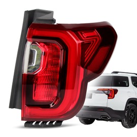 Ussbaye LED Tail Lights Compatible with 2020 2021 2022 2023 GMC Acadia SL/SLE/SLT/Denali Taillights Chrome Trim Rear Outer Tail Light Assembly GM2801316 84863045 (Right Passenger Side)