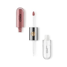KIKO MILANO - UNLIMITED DOUBLE TOUCH Long-lasting liquid lipstick with a bright finish in a two-step application color Rosy Mauve 120.