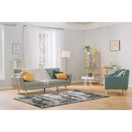 ShadesU Custom Size Abstract Design Non-Slip Hallway Runner Rug Carpet Low-Pile 0,3" Non Slip Backed (Black Color, 31inch Wide x 8ft Length)