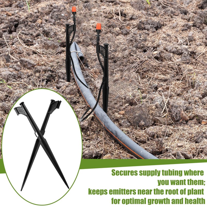 GlikCeil 100 Pcs 12.8" Irrigation Drip Support Stakes 1/4 Inch