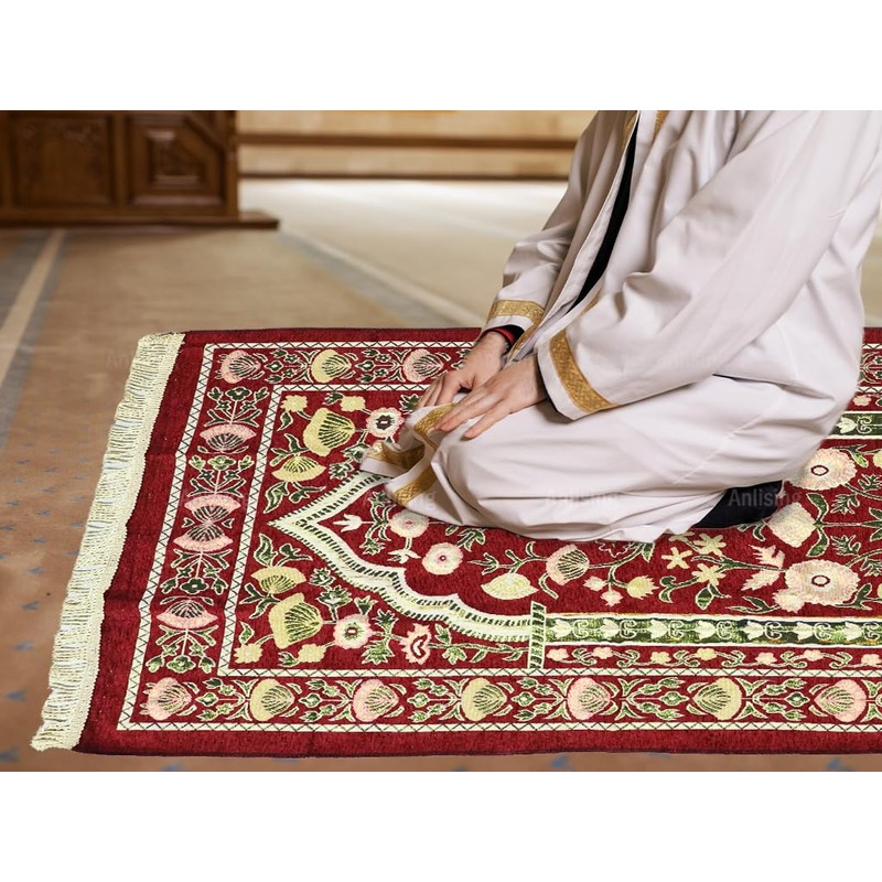 Anlising Muslim Prayer Mat, Islamic Prayer Mat with Carry Bag,
