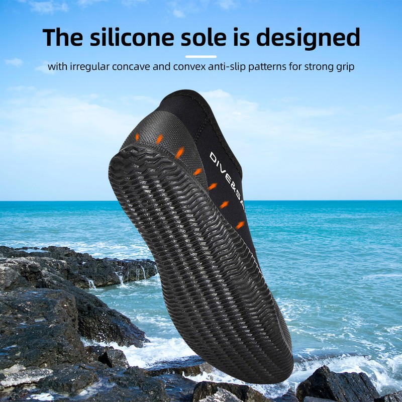 Neoprene Diving Boots 3mm Wetsuit Booties with Anti-Slip Sole for