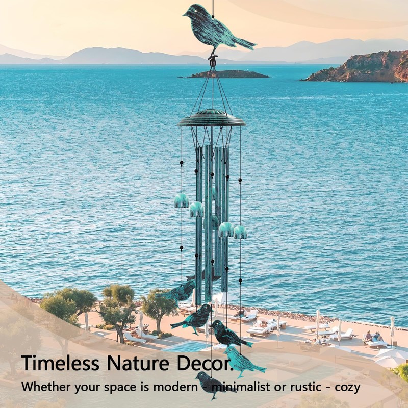 Askhald Bird Wind Chimes for Outside Windchimes Outdoors with 6