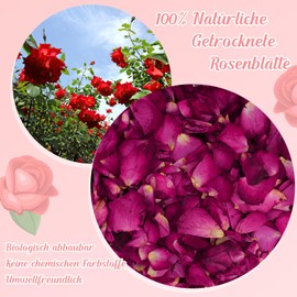 Flower Confetti Wedding, 100 g Natural Rose Petals, Dried, Biodegradable Petals, Wedding, Scattered Flowers, Rose Petals - for Wedding, Birthday, Party, Proposal, Body Bath, Spa