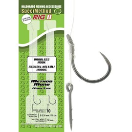Haldorado SpéciMethod Rig8, Barbless Hook, 10 cm Mono Line, 10 mm Bait Needle, Black