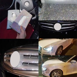 4PCS Bling Car Door Edge Guards Protector, Diamond Auto Side Door Anti-Collision Crash Strip Sticker, Crystals Vehicle Anti-Scratch Bumper Tape, Universal for SUV Truck Pickup (Multicolour)