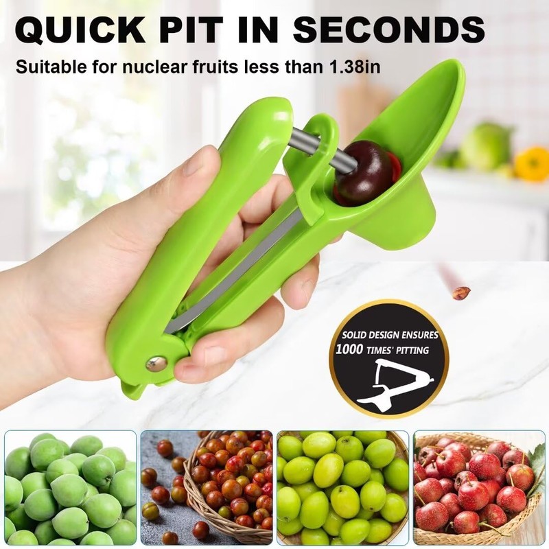 SCHVUBENR Cherry Pitter Tool - Stainless Steel Cherry Corer Pitter
