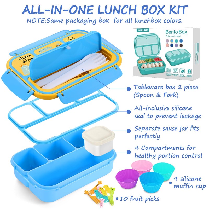 Sunhanny - Lonchera para niños, caja de almuerzo Bento para