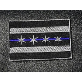CHICAGO ILLINOIS FLAG POLICE BLUE LINE HOOK PATCH [3.0 X 2.0 -CF11]