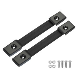 PATIKIL 2pcs 7.8" Handle Strap Replacement Rubber Amplifier Speaker Cabinet Strap Handle with Metal End Caps and Hardware Accessories, Black