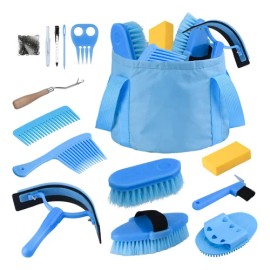 Kit De Aseo Para Caballos 13 Piezas Con Bolsa Organizadora