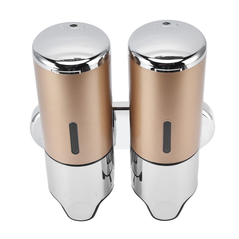 Wall Mount Soap Shower Dispenser Dual Pump 2 Separate Compartments
