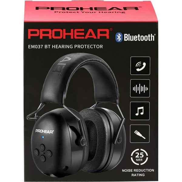 PROHEAR 037 Wireless Bluetooth Ear Defenders, Rechargeable Hands-Free Calling Headset,