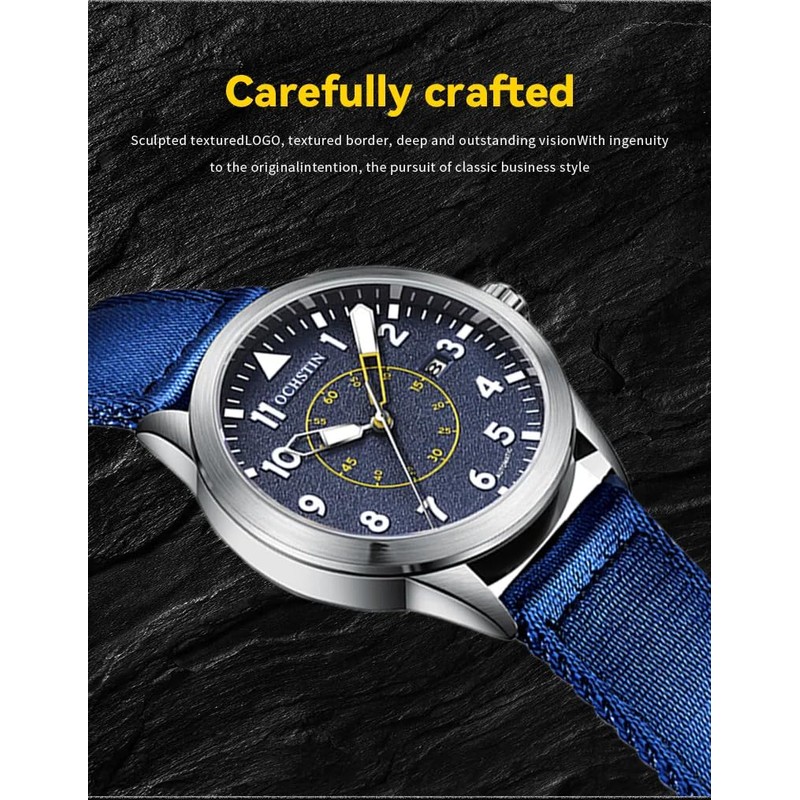 BOLYTE Men's Mechanical Military Watch Automatic Automatic Date Analog Display