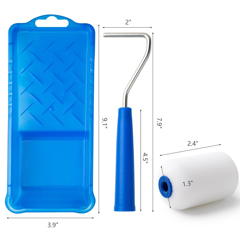 Mister Rui Foam Paint Roller, 2 Inch Mini Paint Roller