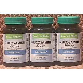 Nature`s Measure 2X  Bottles People's Choice Glucosamine Joint Therapy 20 Tabs 500mg.
