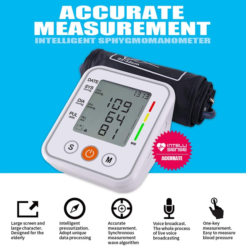 Blood Pressure Monitor Upper Arm Digital BP Machine and Pulse