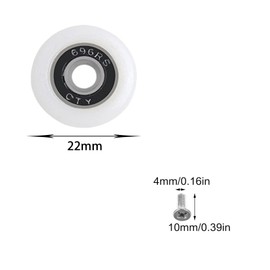 8 Pcs Shower Door Rollers, Bathroom Glass Door Rollers with Screws, Shower Door Replacement Part, Diameter 22mm