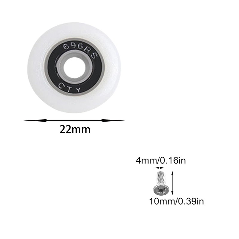 8 Pcs Shower Door Rollers, Bathroom Glass Door Rollers with