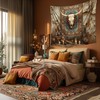 RichIdeas Western Tapestry Tribal Totem Bull Skull Wall Hanging