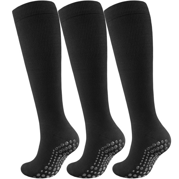 Blicount Cotton Compression Socks for Women&Men with Grips Non Slip