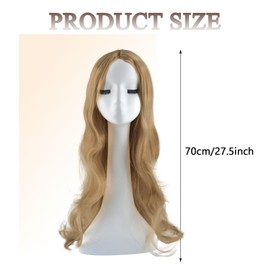 SSKHE 27.5 Inch/70 cm Long Curly Blonde Wig for Women, Middle Synthetic Ladies Wigs, Womens Wigs for Party Daily