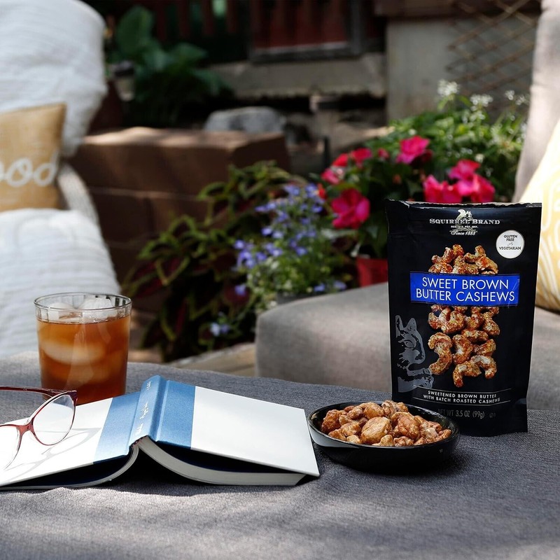 Squirrel Brand Sweet Brown Butter Cashews 3.5oz Resealable Bag Gluten