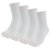 Work Style Ace AG252 Classic 5-Toe Socks, White, 4 Pair