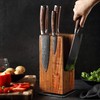 Knife block rotating 360 degrees magnetic without knife acacia wood