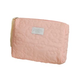 New Quilted Makeup Bag Large Travel Cosmetic Bag Cotton Cosmetic Pouch Cute Makeup Bag Portable Toiletry Bags for Women Girls