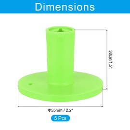 PATIKIL Rubber Golf Tees, 5 Pack Golf Rubber Tee Indoor Outdoor Practice Ball Holder for Driving Range Turf Mats, Green